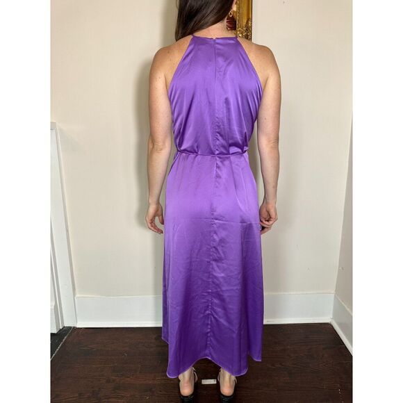 Ann Taylor Criss Cross Halter Maxi Dress in Purple Size Small NWT! - Picture 8 of 9
